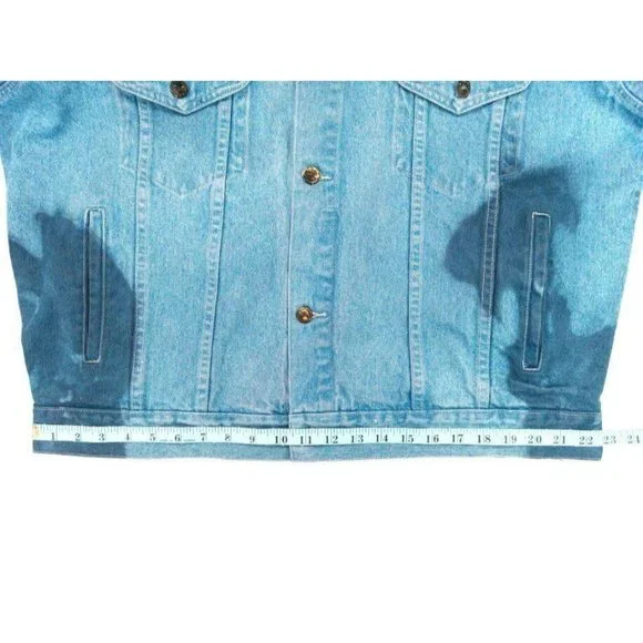 Pepsi Denim Trucker Jean Jacket Vintage Custom Tie Dye Men's L Logo Buttons 90s - Picture 8 of 11